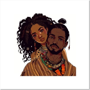 Black African Couple Love Posters and Art